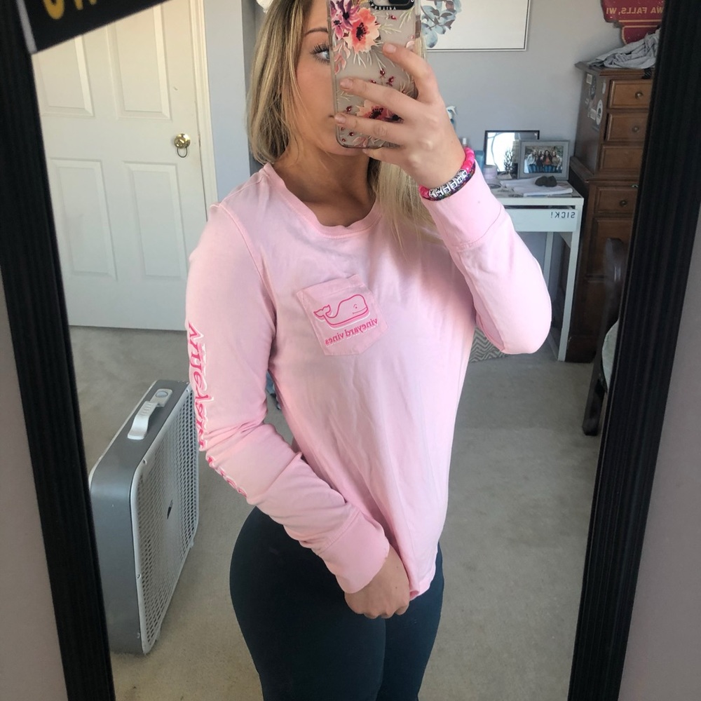 Vineyard Vines Pink Long Sleeve Crewneck